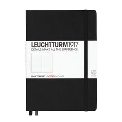 Leuchtturm1917 Medium Size Hardcover A5 Notebook - Dotted Pages - Black
