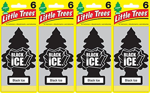 Little Trees Black Ice Air Freshener, (Pack of 24)